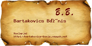 Bartakovics Bónis névjegykártya